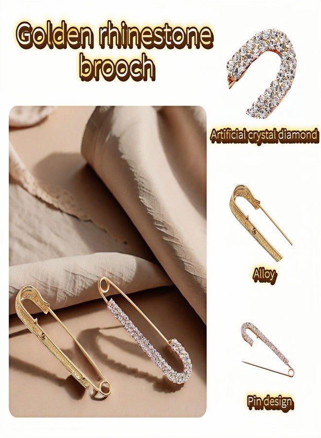 RyanDesign 2-Pack Sparkling Rhinestone Large Safety Pin Brooch for Women - Multi-Functional Elegant Blouse Clip, Sweater Shawl Pin, Waist Clip for Jeans & Dresses, Fashion Jewelry Gift（ Rose Gold） - Image 5